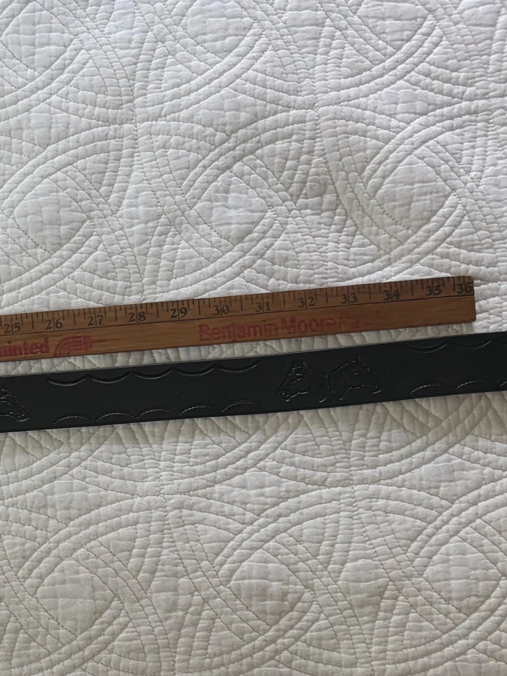 Women's Leather Belt with Horsehead Buckle 53”